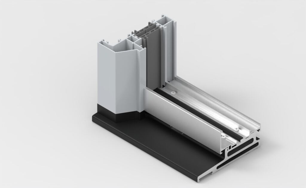 kozijnsysteem GVK dorpel met aluminium profiel.