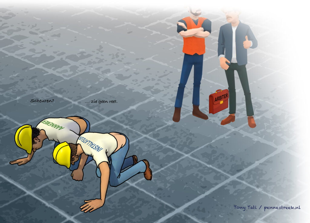 scheurtjes in tegelvloer