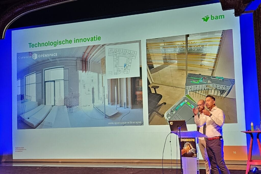 Timothy Lievendag en Arnoud van der Heijden van BAM over de bouwplaats van de toekomst (foto: Rijnbach Textvisual).