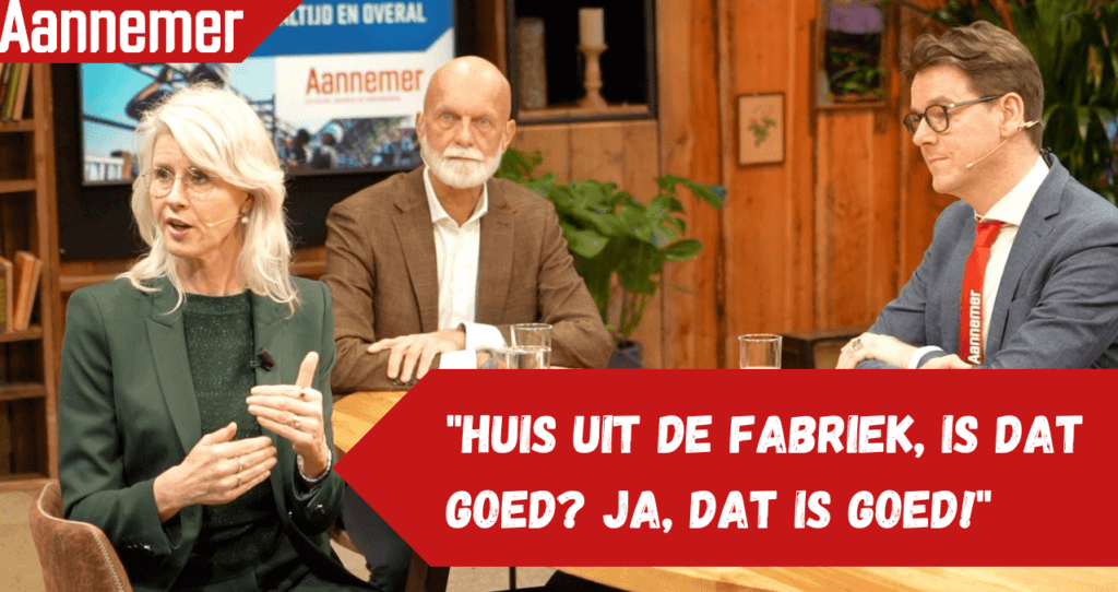 Minister Mona Keijzer in het BouwBeurs Nieuws Café 2025.