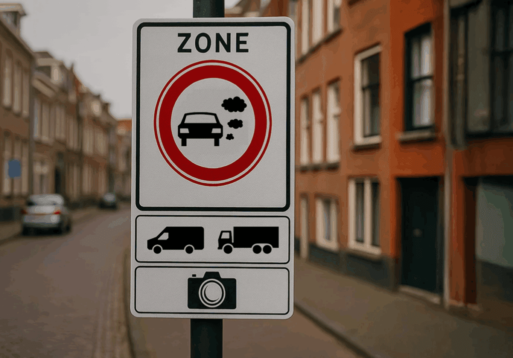 Het verkeersbord voor zero-emissiezones.
