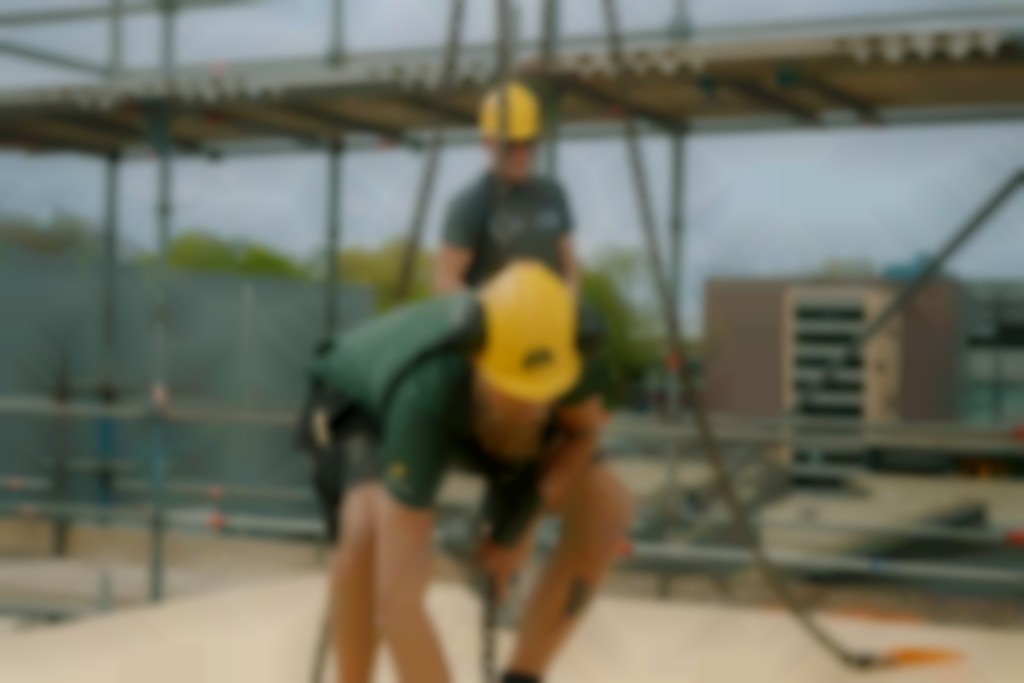 plaatsing van houten casco Terugwinwoning